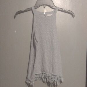 Fate Fringe Knitted Halter Tank size small blue